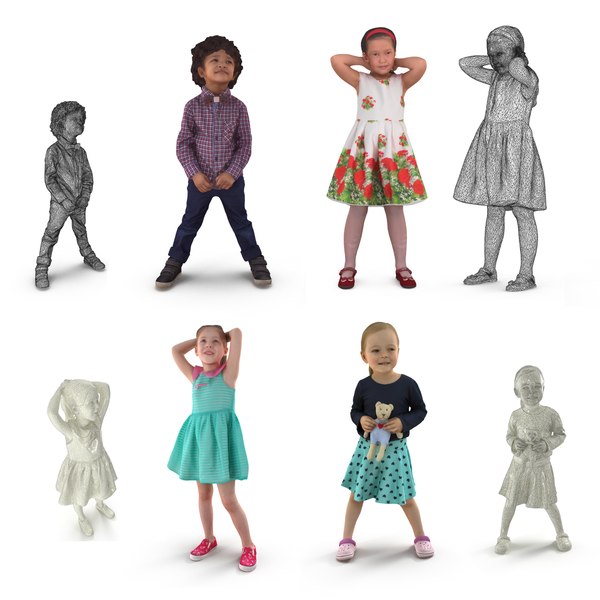 3D child scanned people model