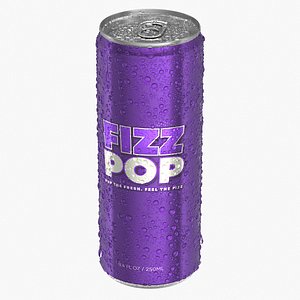 Slim Soda Can With Droplets 250ml V2