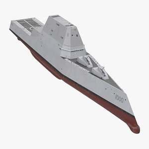 3d model zumwalt class destroyer stealth ship