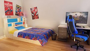 3D Kids Bedroom Low Poly