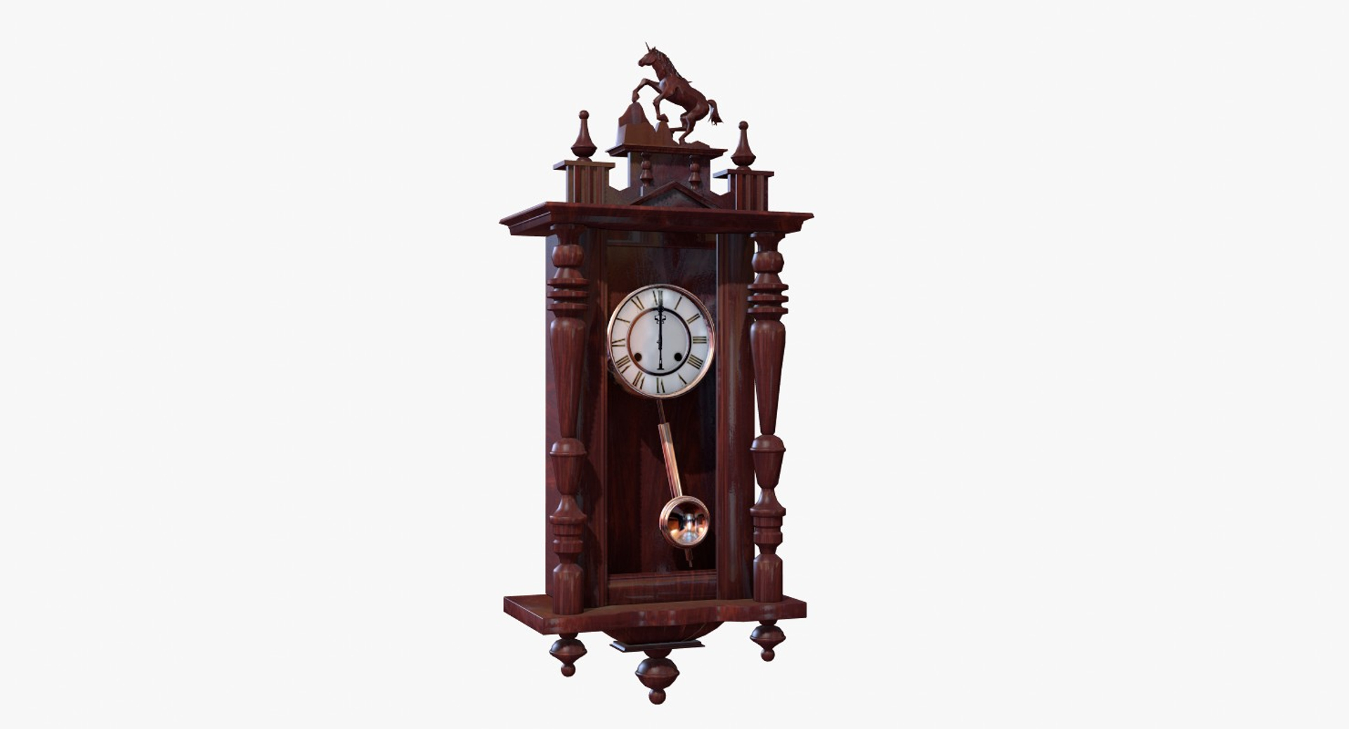 Antique Wall Clock Pendulum 3D Model - TurboSquid 1150418