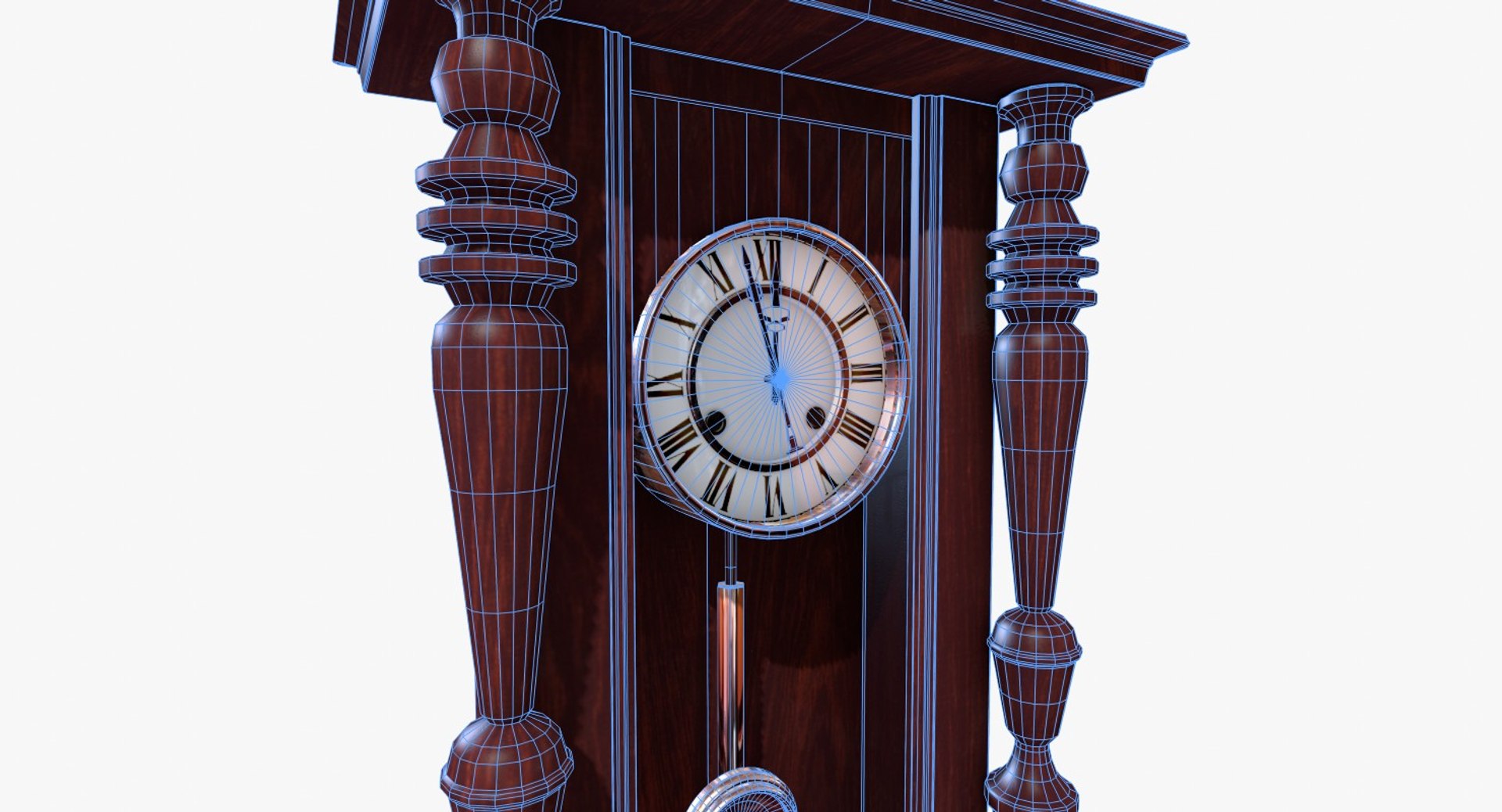 Antique Wall Clock Pendulum 3D Model - TurboSquid 1150418