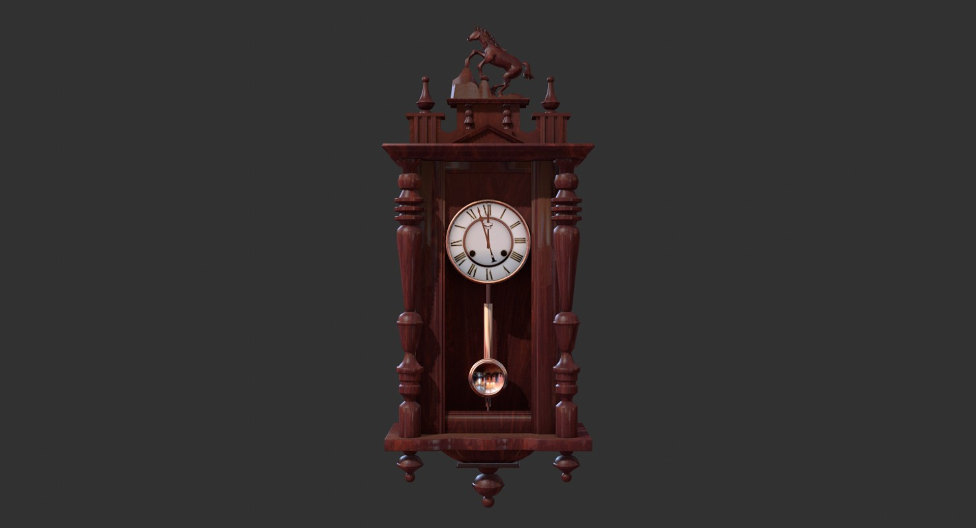 Antique Wall Clock Pendulum 3D Model - TurboSquid 1150418