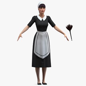 3D housekeeping maid t pose