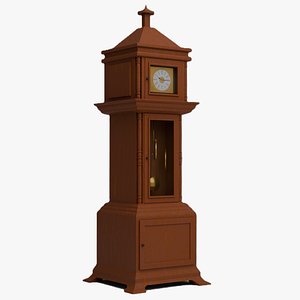Grandfather clock 3D model