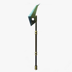 3D Game Ready Low Poly Halberd model
