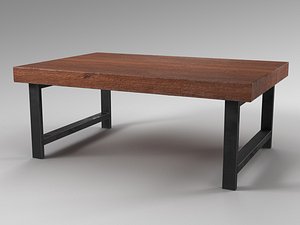 Pottery Barn Griffin Reclaimed Wood Coffee Table 3D model