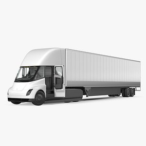 Tesla Semi Truck with Trailer Rigged