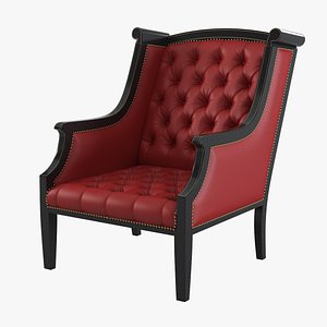 tufted chair armchair 3d model