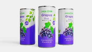 3D Grapes Juice Drink model