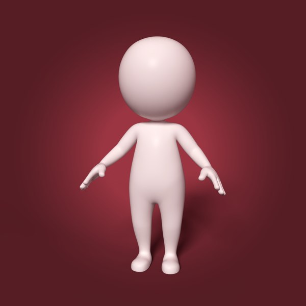 3D model cartoon stickman based