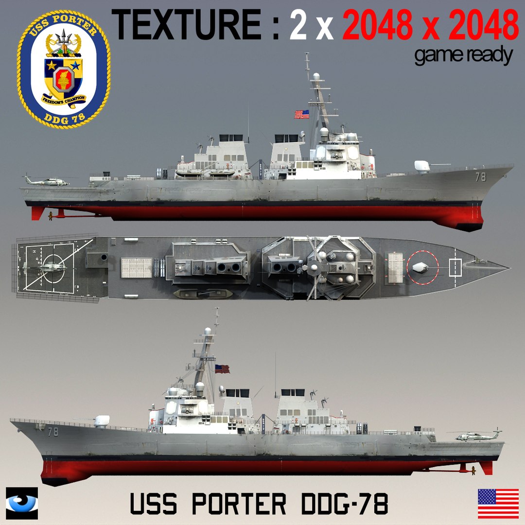 Uss porter ddg-78 dd model | 1146527 | TurboSquid