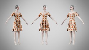 3D Dress 26 Warm Geometric Organic