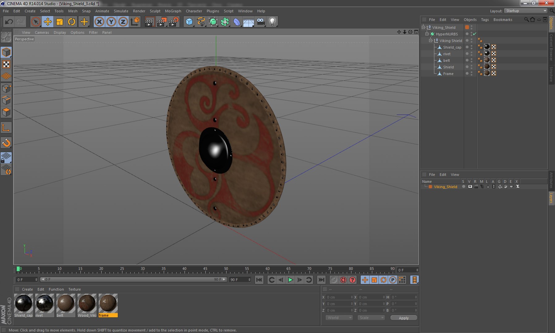 Viking Shield 3 3D Model 3D model preview
