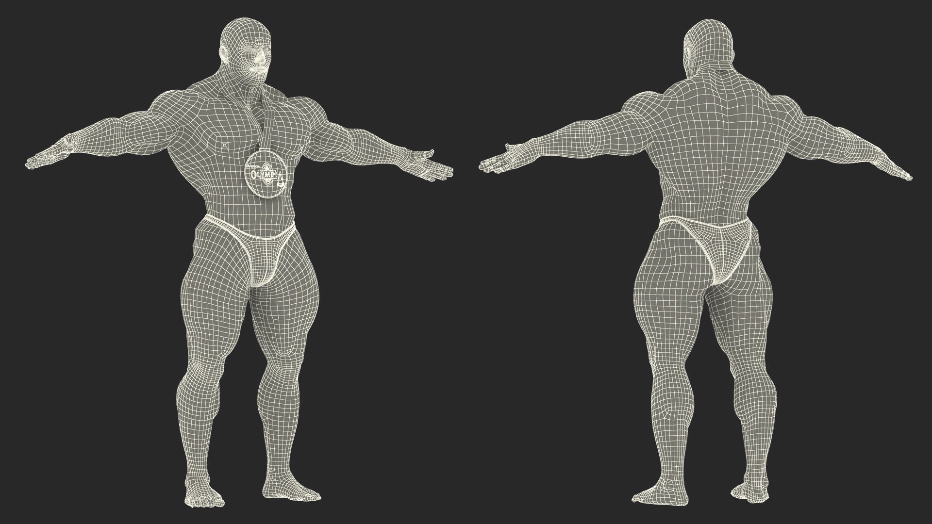 Bodybuilder Man Character T-Pose 3D model - TurboSquid 2046589