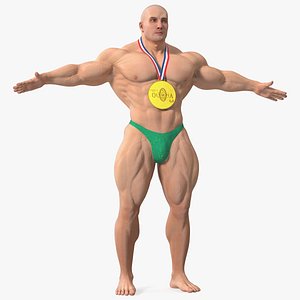Bodybuilder Man Character T-Pose
