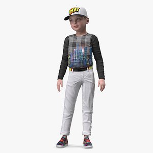 3D Realistic Child Boy Street Style model