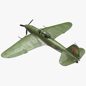 Ilyushin Il-2 Sturmovik Aircraft Rigged for Cinema 4D