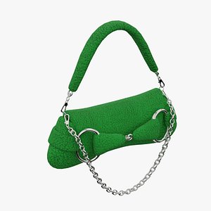3D model GUCCI Horsebit Green Fur Bag