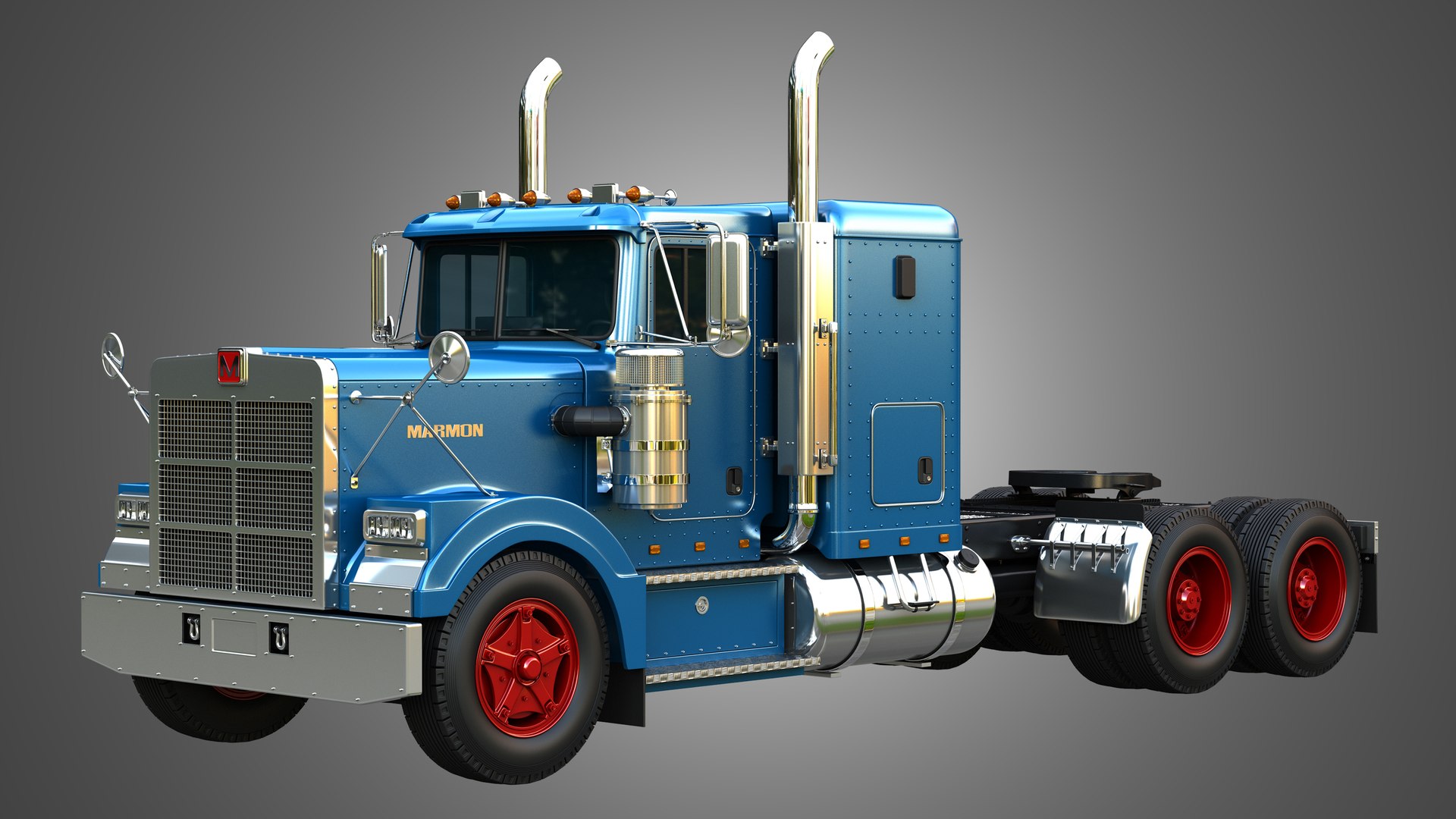 57P Semi Truck - Small Sleeper Truck - Vintage Version 3D model ...