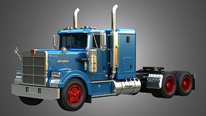 57P Semi Truck - Small Sleeper Truck - Vintage Version 3D model