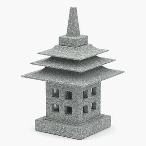 3D model Japanese stone lantern