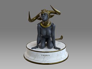3D female zodiac sign taurus