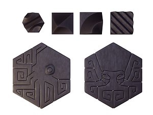 Set of 3D tile volumetric figured unusual models 3D model