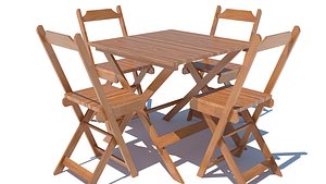 realistic table chairs 3D