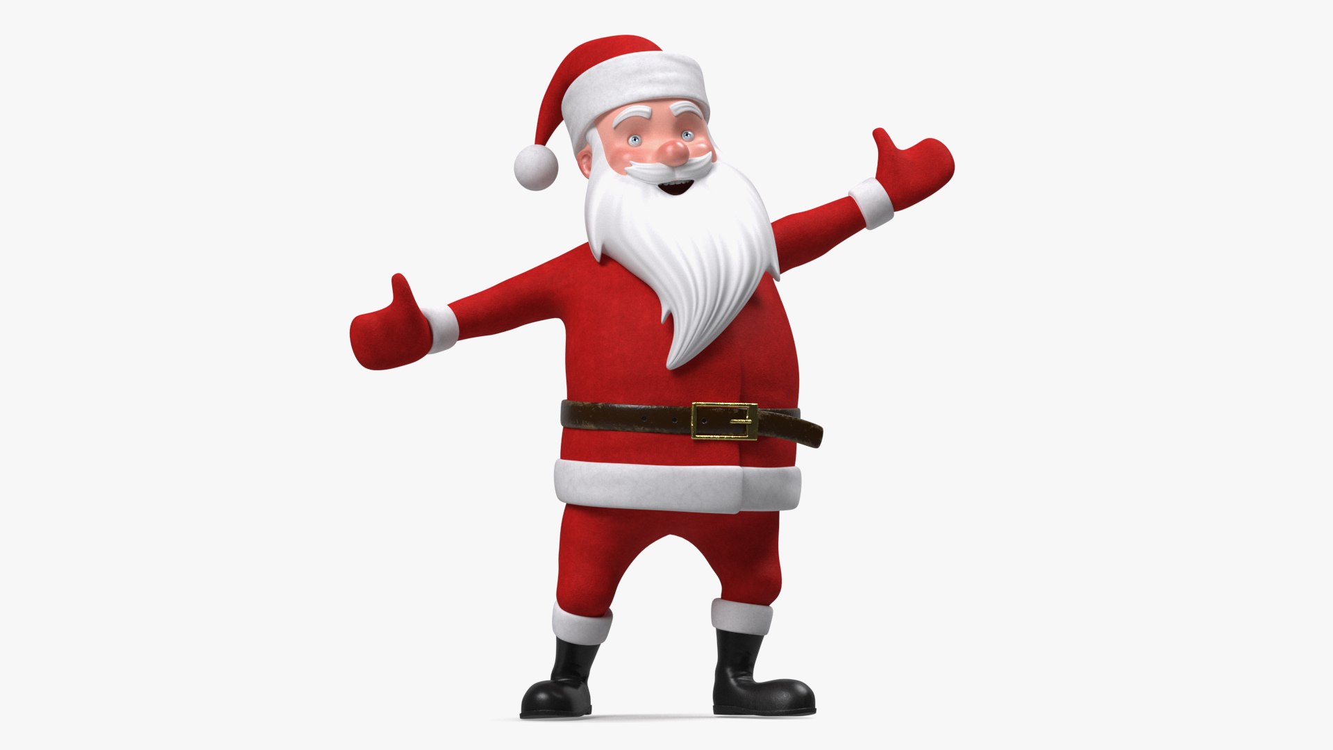 Character Santa Claus Cartoon Happy Pose 3D model preview