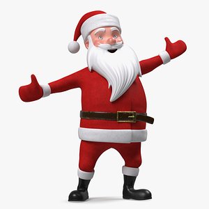 3D model Character Santa Claus Cartoon Happy Pose