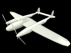 free p38 aircraft 3d model