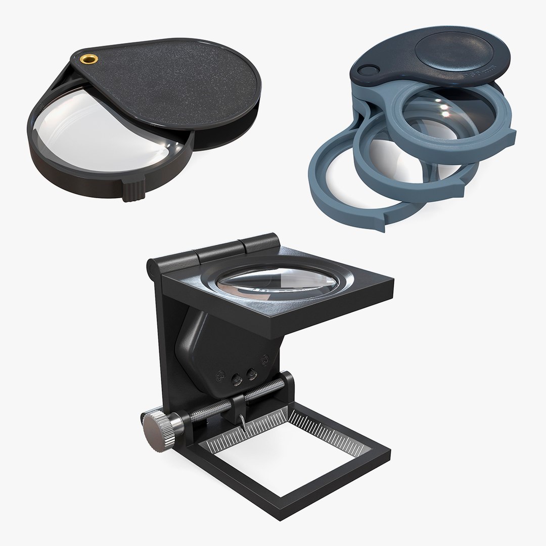 Foldable Magnifiers Collection 3D model preview