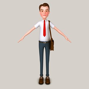 3D cartoon man bag model