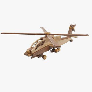 3D Wooden Apache AH64 model
