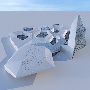 futuristic building 3 3D model