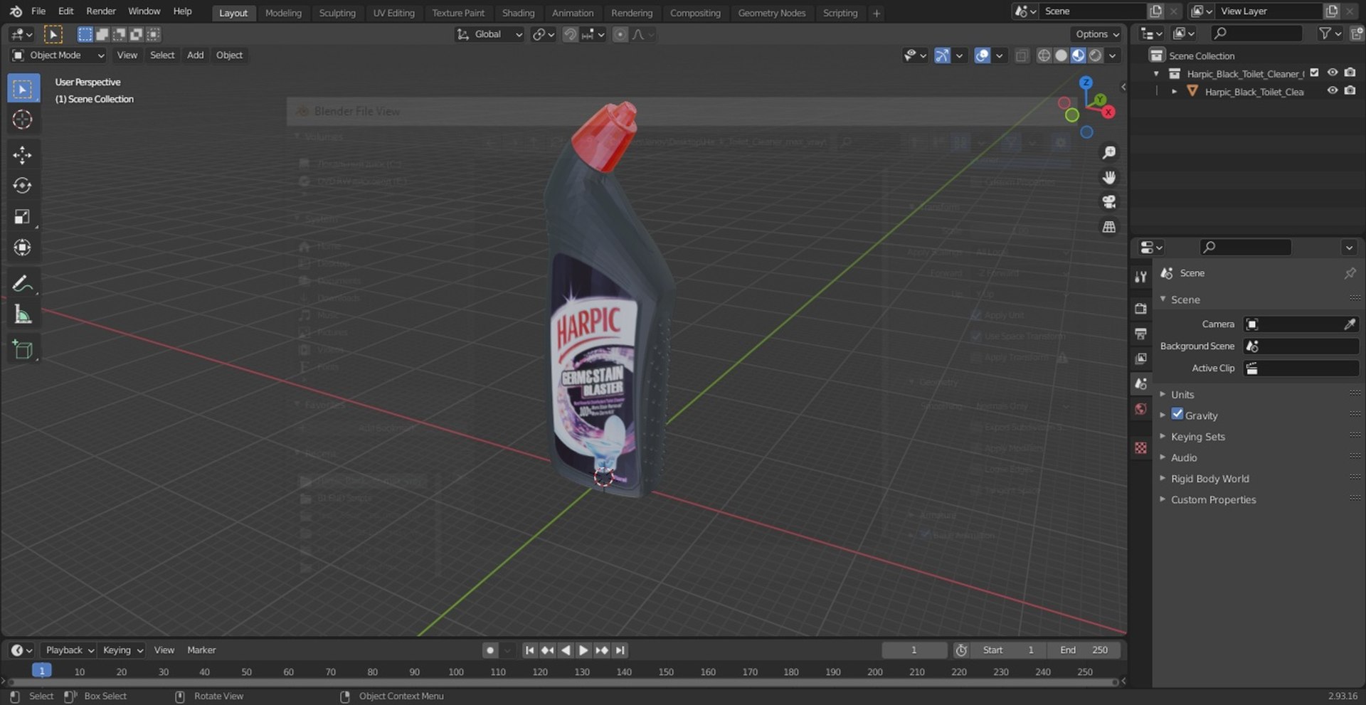 3D Harpic Black Toilet Cleaner - TurboSquid 2054551