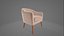 Nowoczesny tapicerowany fotel akcentowy, model 3D