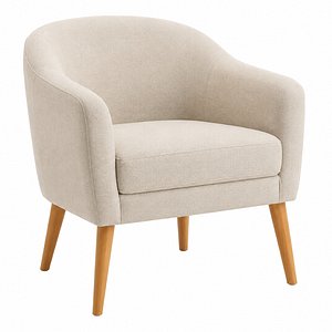 Modern Upholstered Accent Armchair 3D Model 3D model