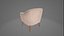 Nowoczesny tapicerowany fotel akcentowy, model 3D