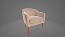 Modern Upholstered Accent Armchair 3D Model