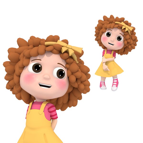 girl cartoon 3D model