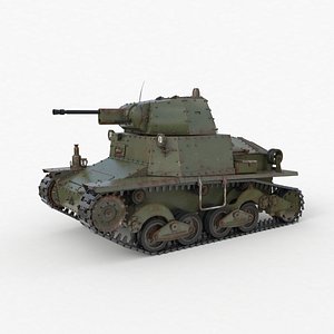 3D model Tank L6 40 Green Ansaldo Fiat Italian Vray