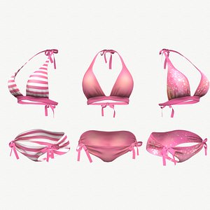 Pink Bikini Swimsuit - 3 colors 3D