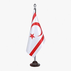 3D model Turkish Republic of Northern Cyprus Flag Stand