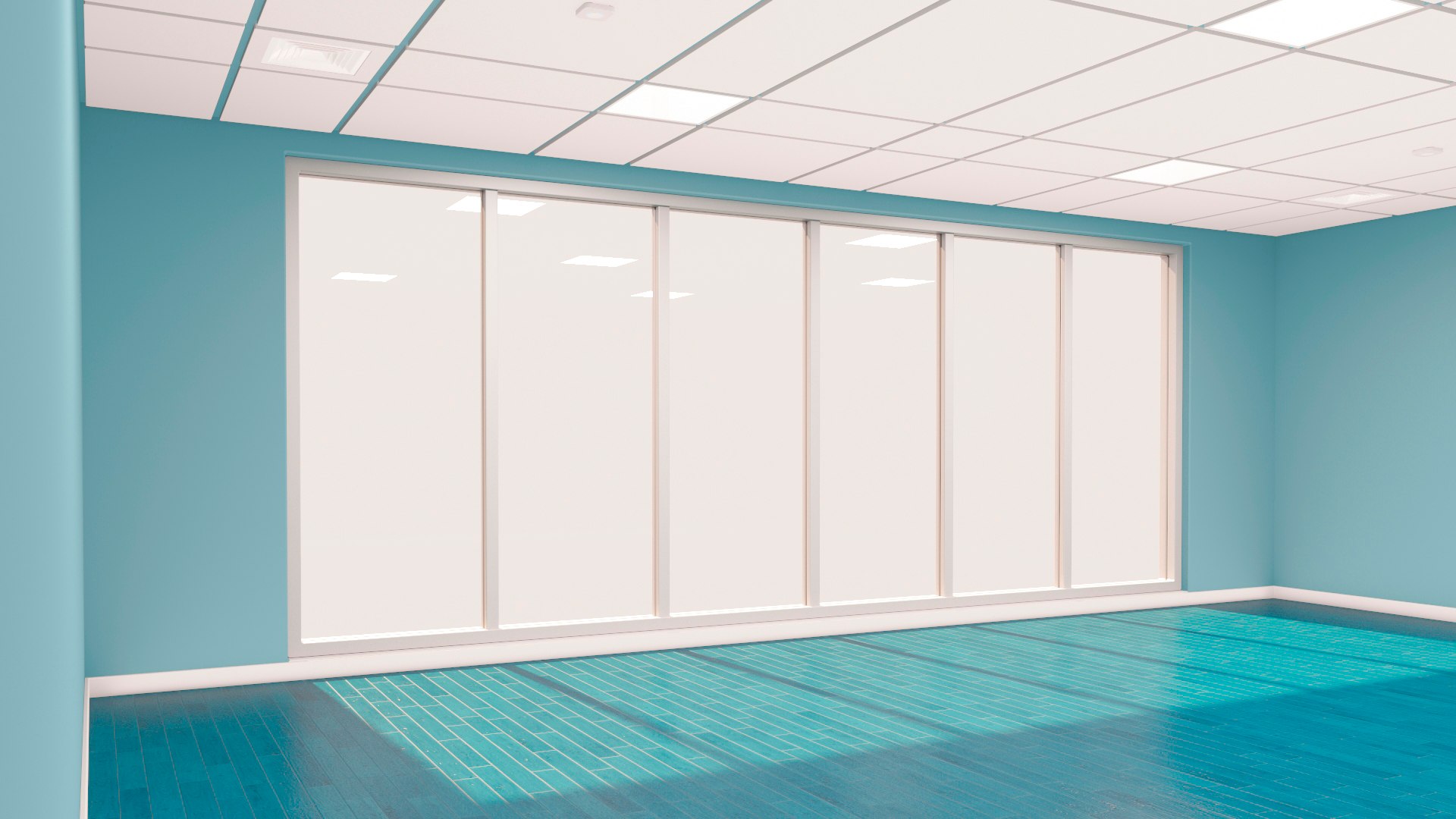 Modern Meeting Room Empty 3D model preview