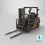 3D model Forklift Truck 02 Old Dusty Rigged Blend