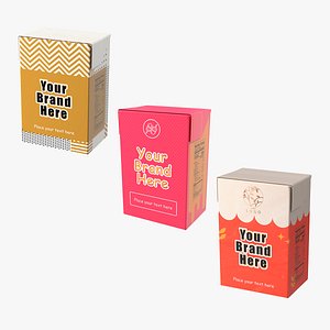 3D Rectangular Carton Package Mockup Collection