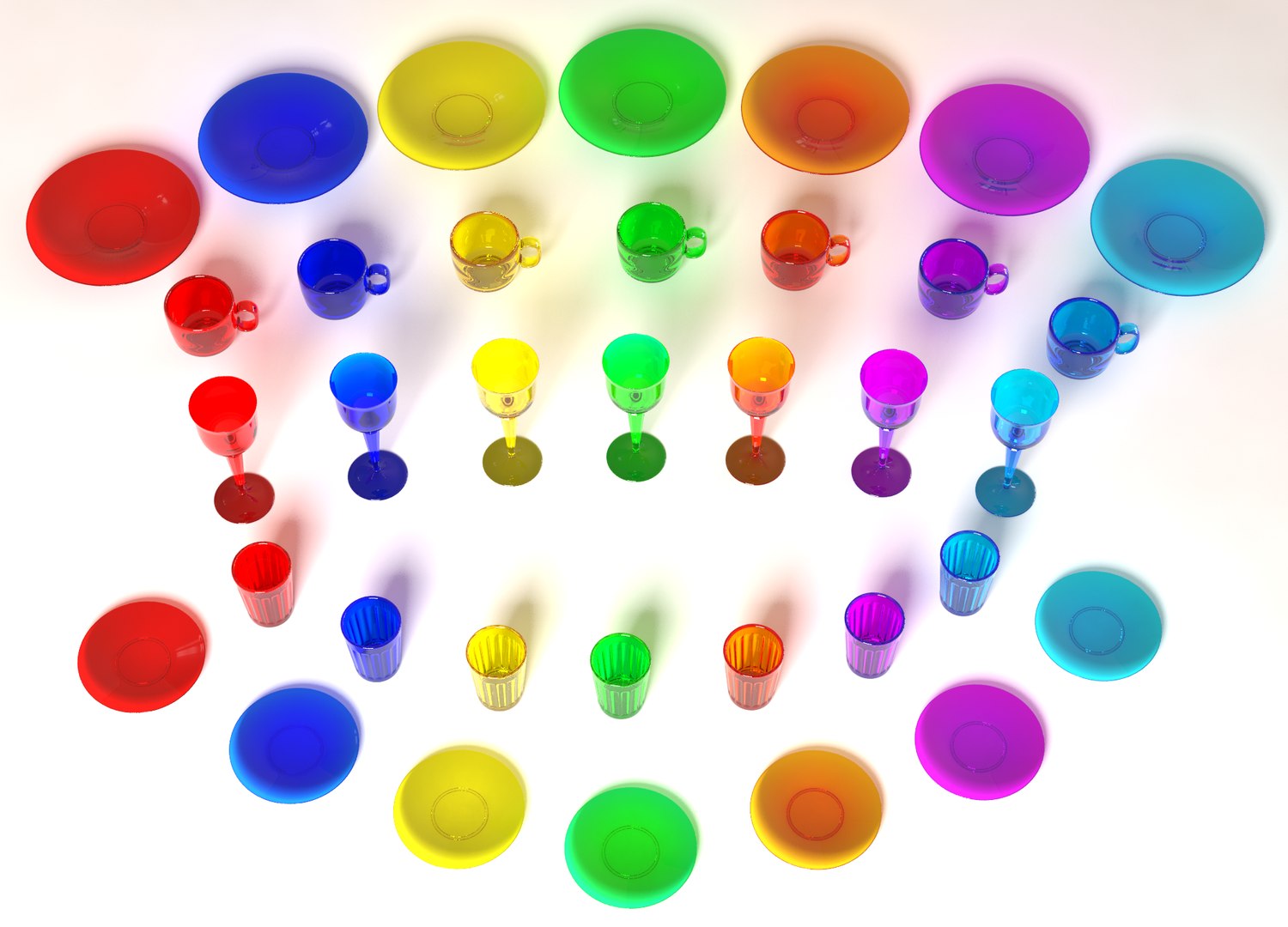 Colored glassware glass cup 3D model TurboSquid 1228237