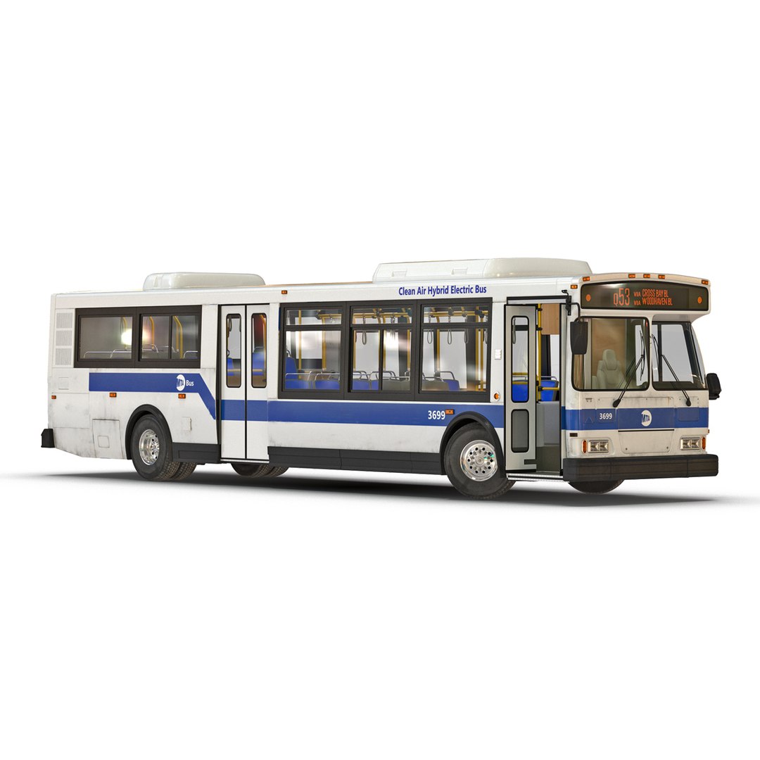 MTA New York City Bus Q53 Rigged 3D model preview